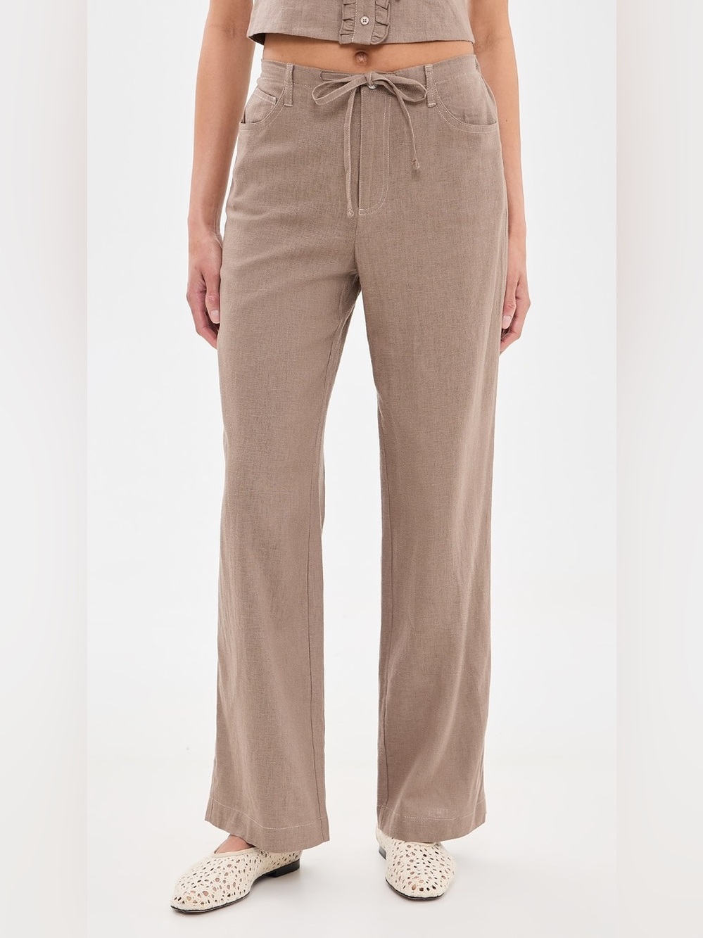 LE JEAN Simone Linen Drawstring Pants